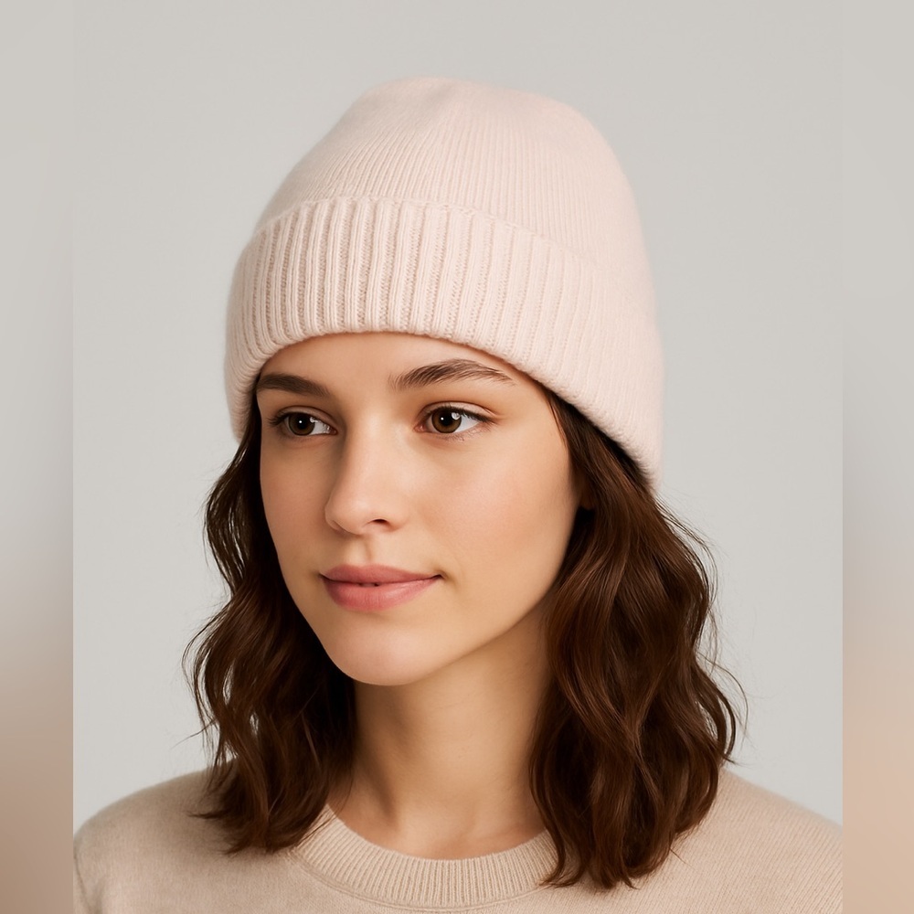 NWT Charter Club Luxury 100% Cashmere Beanie Hat Delicacy Pink One Size